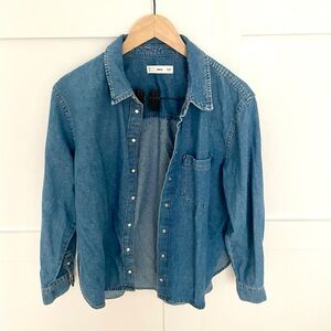 Mango Classic Blue Denim Shirt